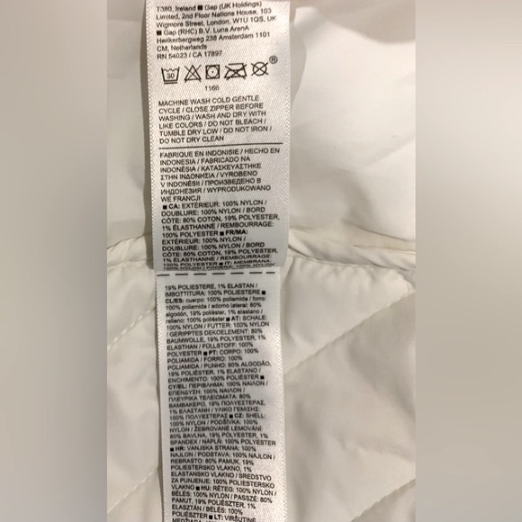 NWOT, Athleta Quilted w/ Belt "Mendocino Coat" in Magnolia White, Sz Medium TALL - Picture 13 of 14